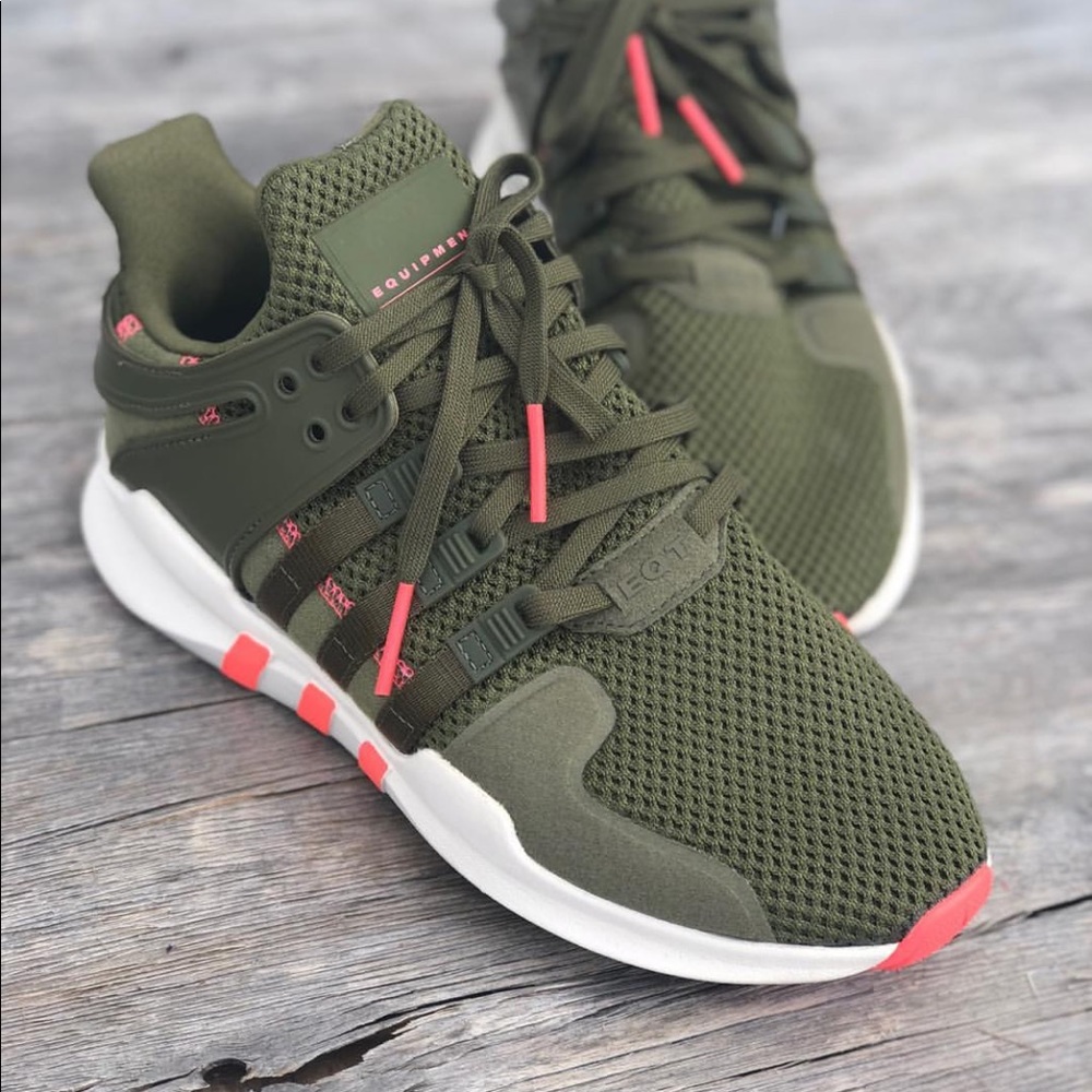 EQT ADIDAS- olive. Size 7.5